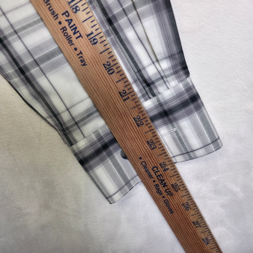 Cabela's Button Up Shirt Mens L Gray Plaid Business Casual Preppy Heritage - Picture 6 of 16